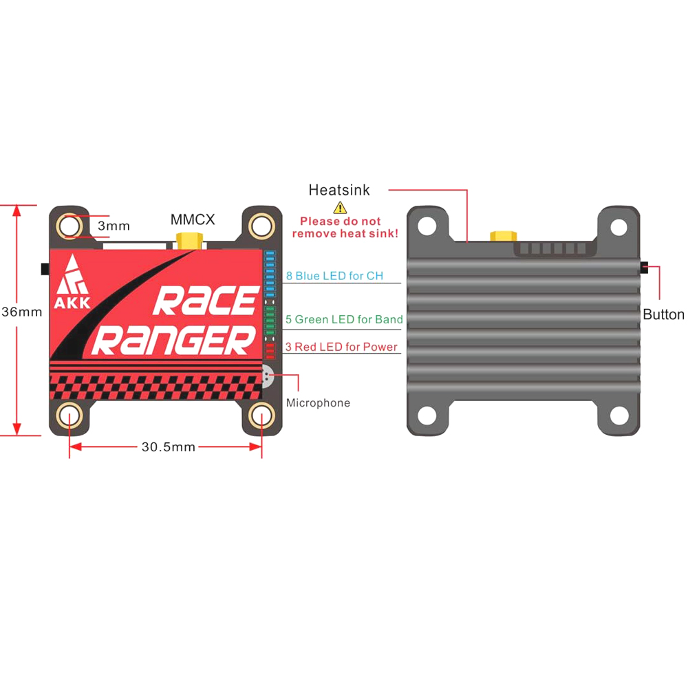AKK 5.8G Long Range VTX FPV Tr - Drone Racing Transmitter avaliação e preço