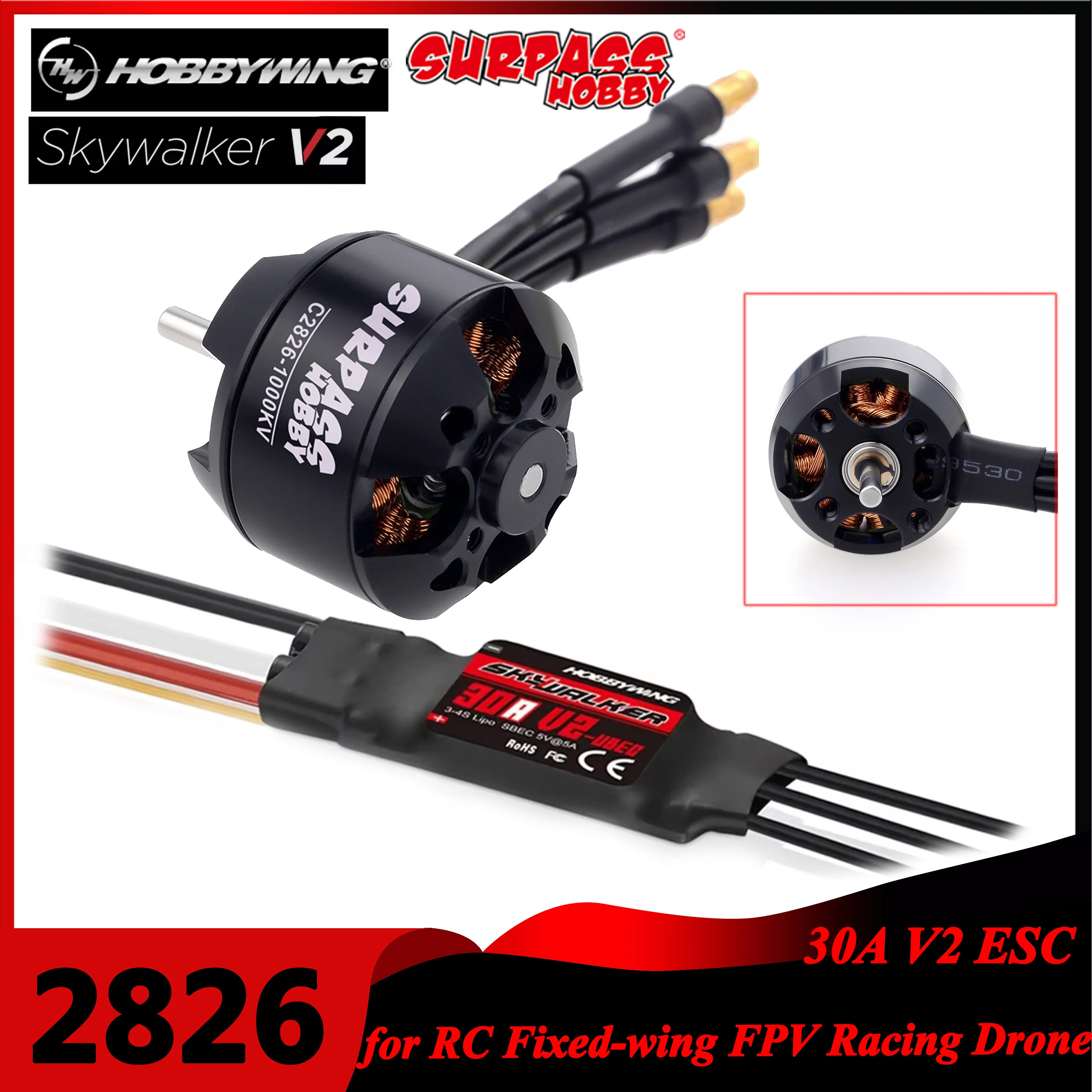 Surpass Hobby 2826 1000KV 1350 - Drone Racing Esc avaliação e preço