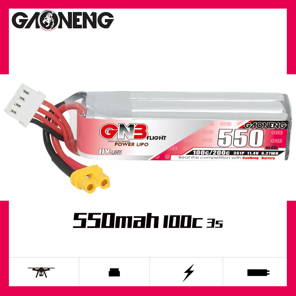 GNB HV 11.4V 550mAh 100C/200C  - Drone Racing Battery avaliação e preço