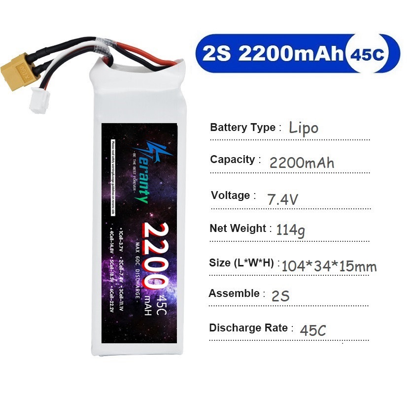 2PCS 7.4V Lipo 2S Battery 1500 - Drone Racing Battery avaliação e preço