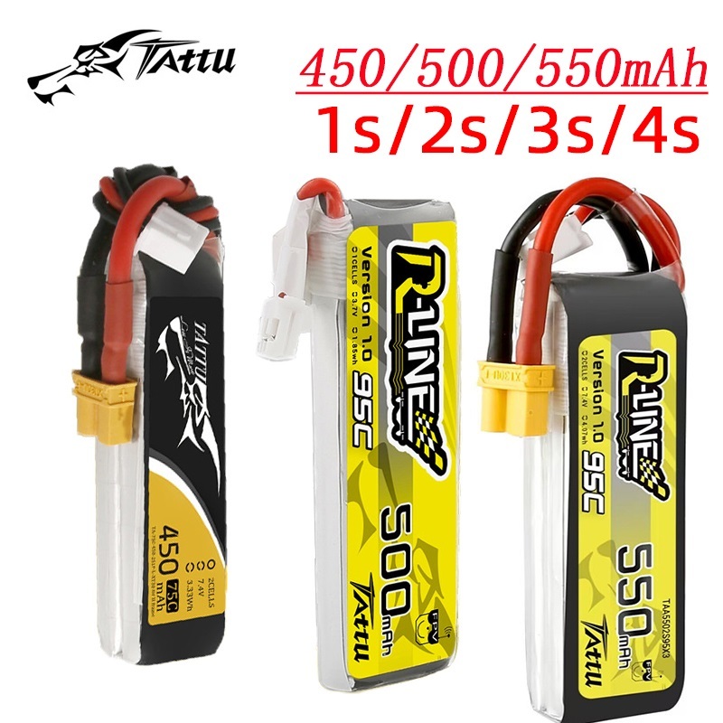 3Pcs NEW TATTU 450/500/550mAh  - Drone Racing Battery avaliação e preço