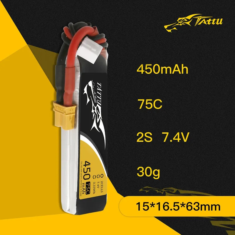 3Pcs NEW TATTU 450/500/550mAh  - Drone Racing Battery avaliação e preço