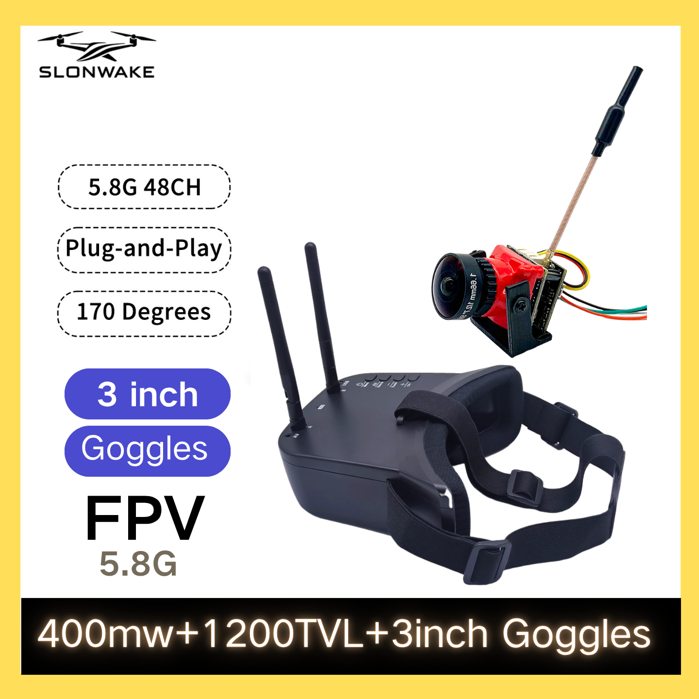 SLONWAKE 5.8G 48CH FPV 400mw V - Drone Racing Vtx avaliação e preço