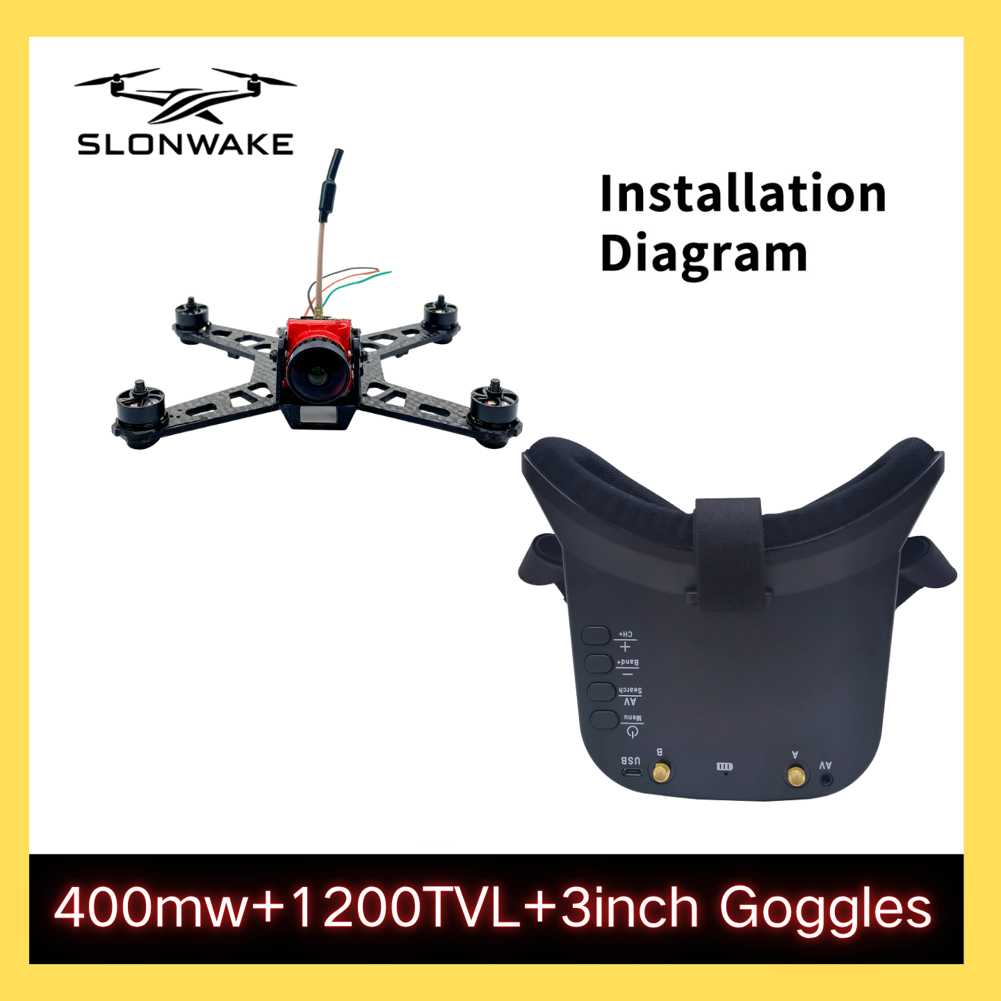 SLONWAKE 5.8G 48CH FPV 400mw V - Drone Racing Vtx avaliação e preço