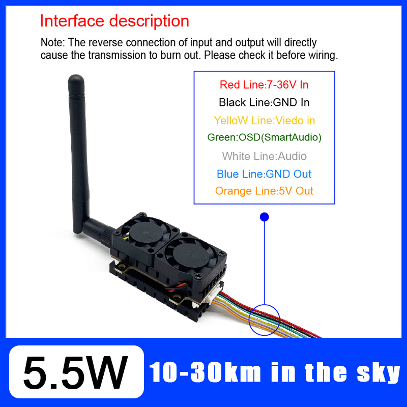Long Range 5.8GHz 5.5W Video T - Drone Racing Vtx avaliação e preço